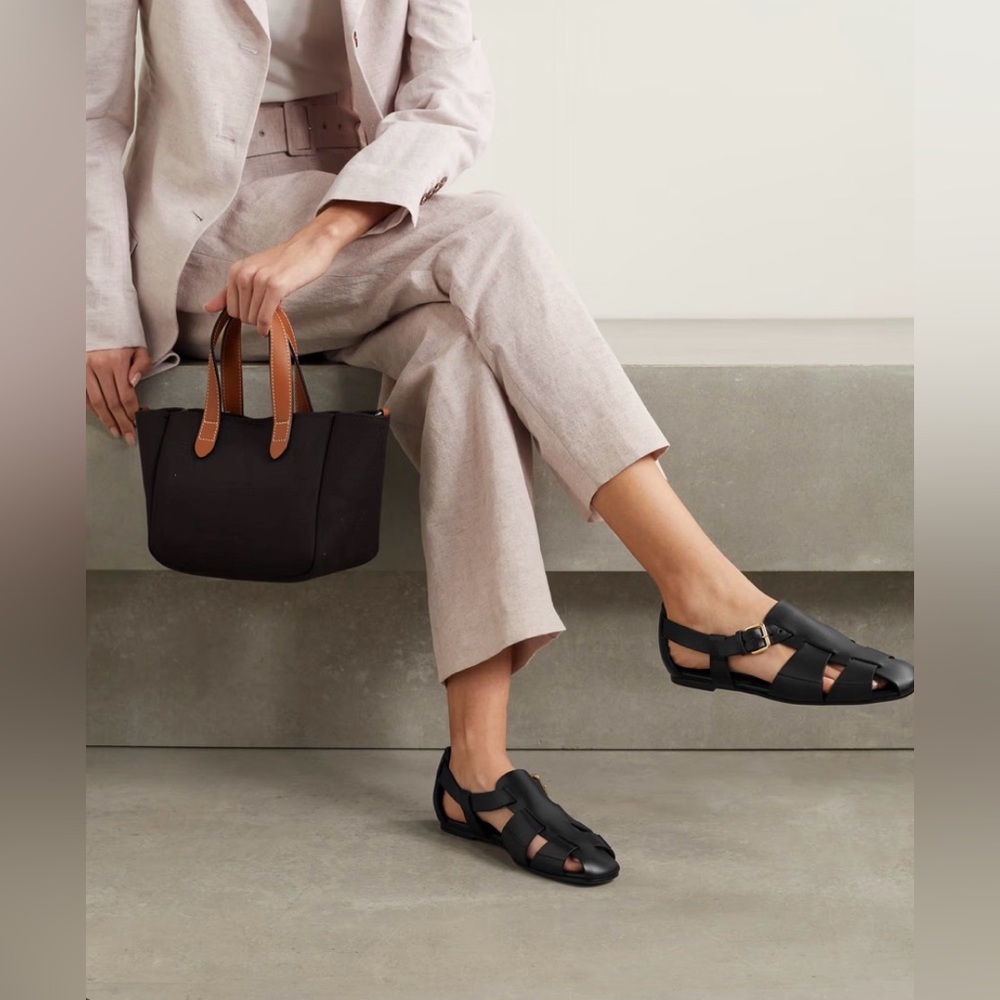 Emme Parsons Ernest Fisherman Sandal Black 41 11 Italian Leather Minimalist